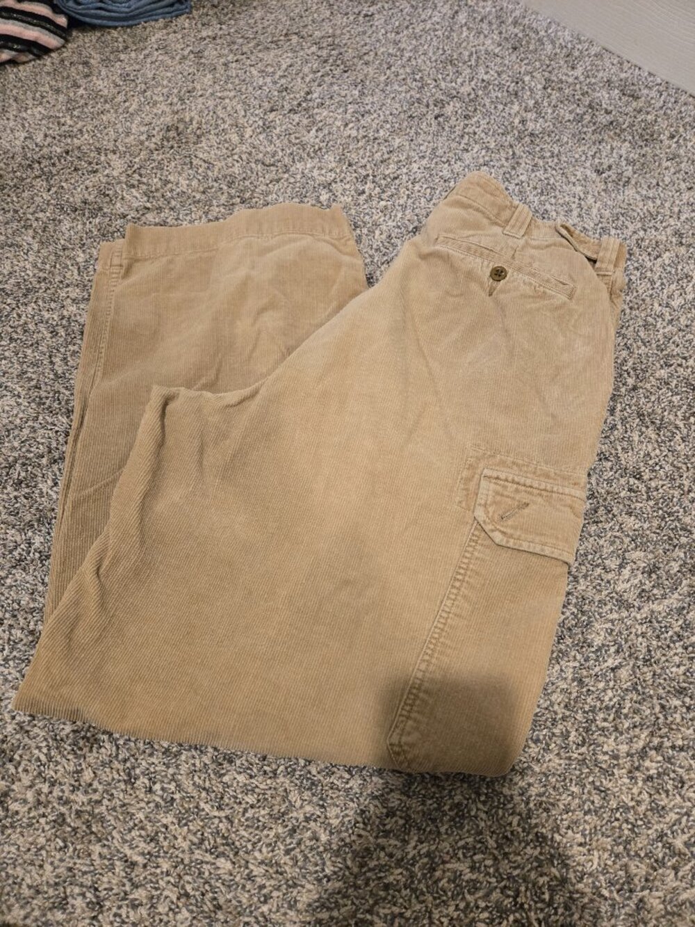 Vintage Abercrombie & Fitch Y2K Khaki Cargo Corduroy Pants 34x31